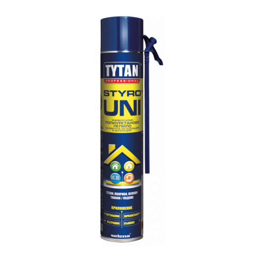 ПУ ръчно лепило за топлоизолационни плоскости TYTAN Professional STYRO UNI , 750 мл.