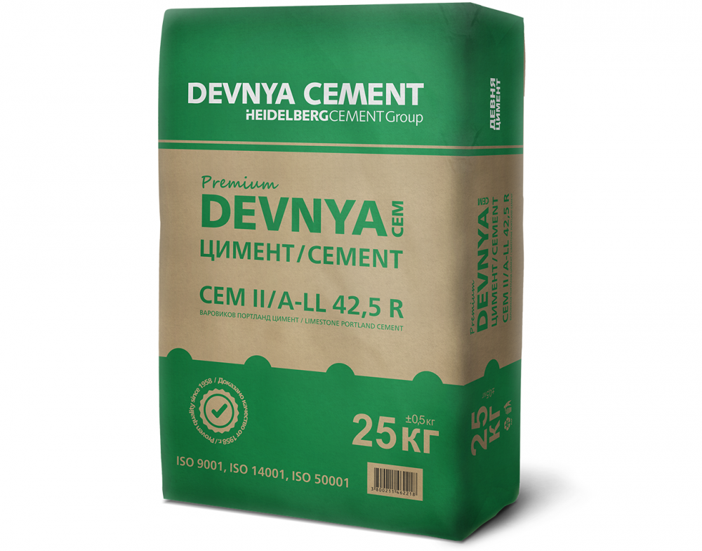 Варовиков портланд цимент DEVNYA Premium CEM II/ A-LL 42,5 R , 25 кг.