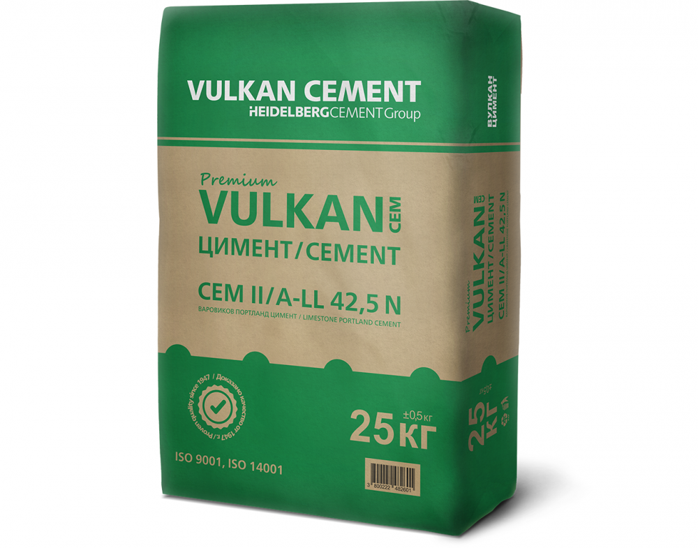 Варовиков портланд цимент VULKAN Premium CEM II/ A-LL 42,5 N , 25 кг.
