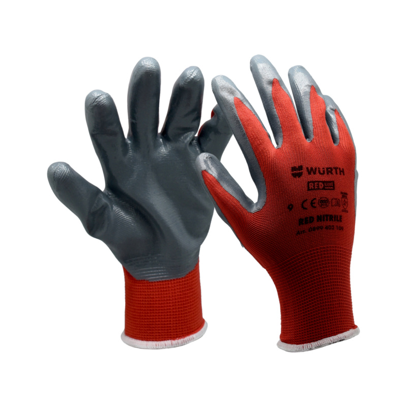Монтажни ръкавици RED NITRIL , размер 9