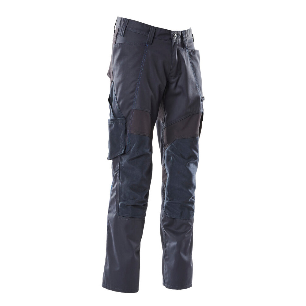 Панталон с еластични вложки и  джобове за наколенки тъмно син, размери 76С46 - 90С62