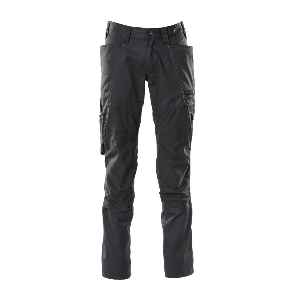 Панталон с еластични вложки и  джобове за наколенки черен , размери 76С46 - 90С62