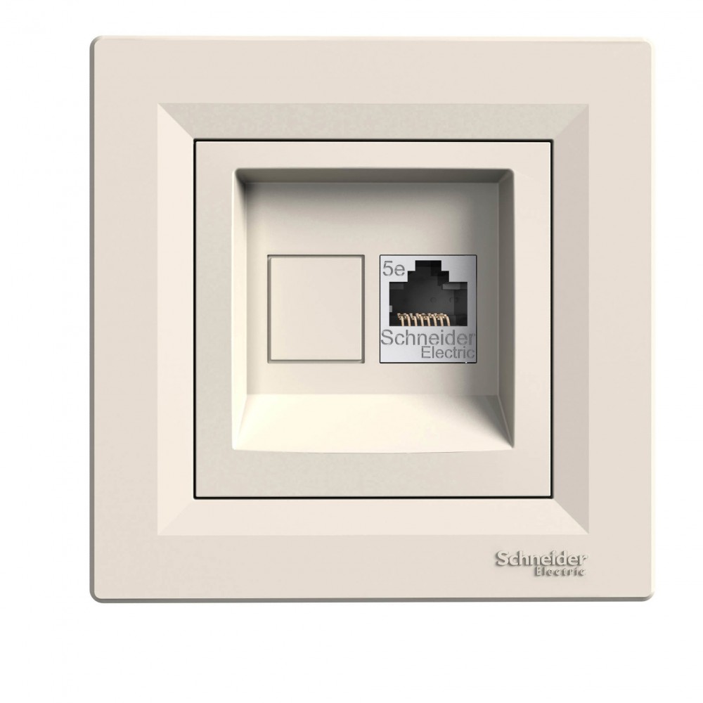 Розетка PC 1XRJ45-UTPcat.5e , Шнайдер , крем