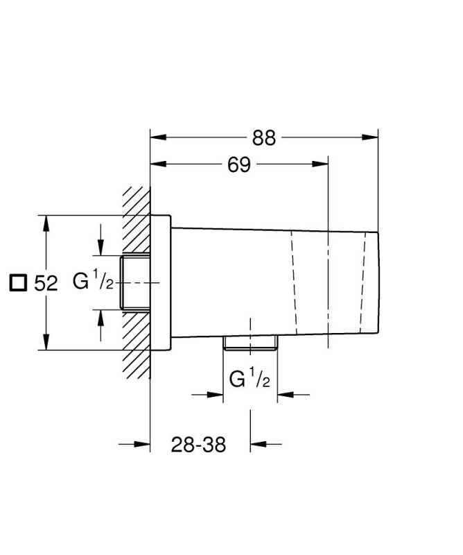 Държач стенен за душ Euphoria Cube 26370AL0