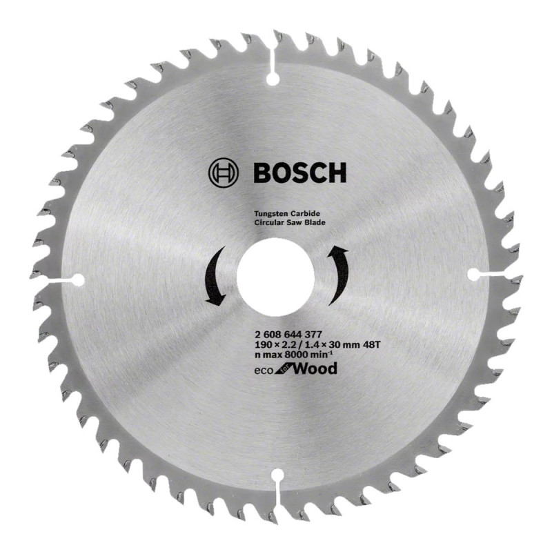 Диск за циркуляр Bosch 2608644377 , ECO WOOD , 190x2.2/1.4x30 , 48T