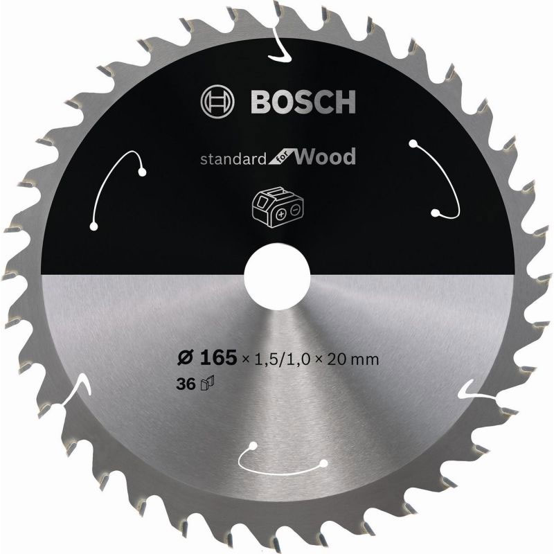 Диск за циркуляр Bosch 2608837686 , Standard for Wood , 165x20/16 36T