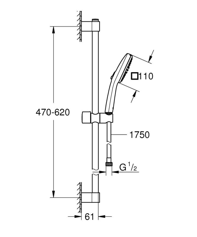 Душ гарнитура с 2 струи Grohe 267482433 , Tempesta 110