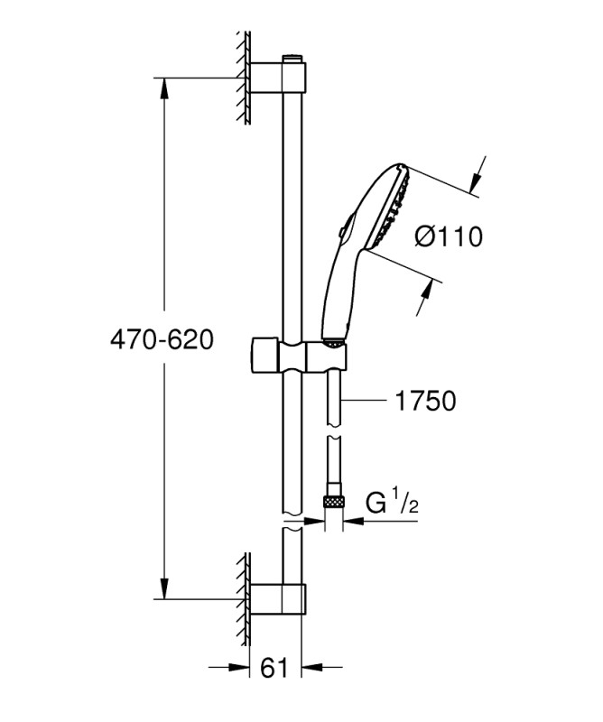 Душ гарнитура с 2 струи Grohe 261622433 , Tempesta 110