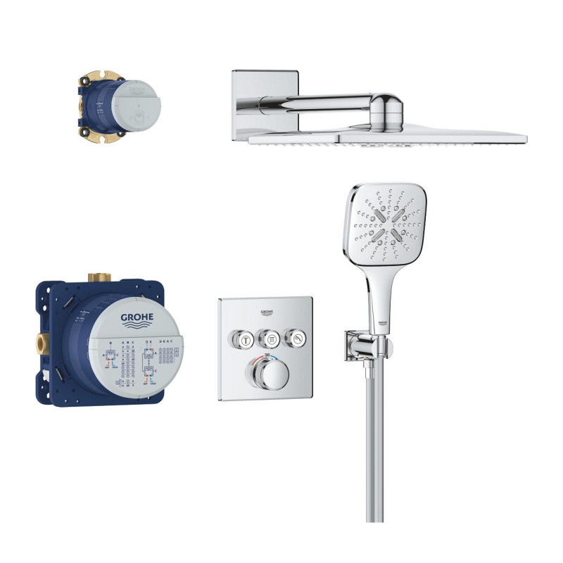 Душ система 34864000 Grohtherm SmartControl с Rainshower SmartActive 310 Cube