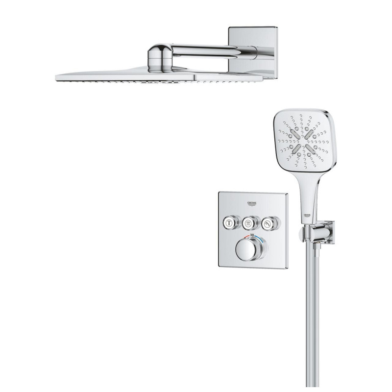 Душ система 34864000 Grohtherm SmartControl с Rainshower SmartActive 310 Cube