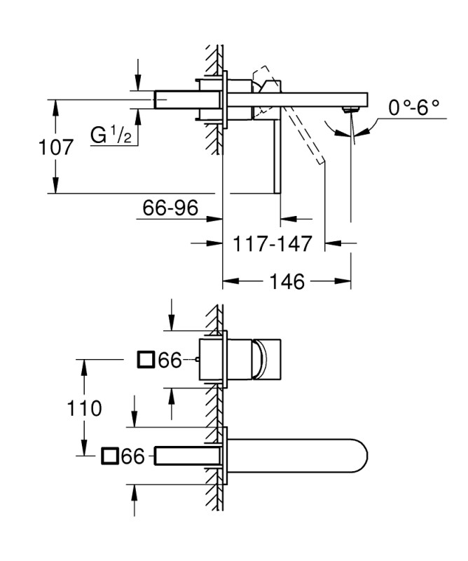 Двудупков смесител за умивалник GROHE Plus 29303003 , M размер