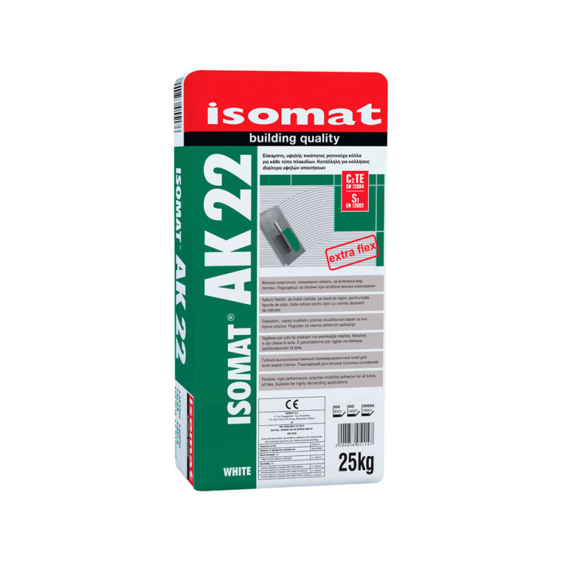 Флексово лепило ISOMAT AK-22 , С2 ТЕ S1 , бяло ,  25 кг.