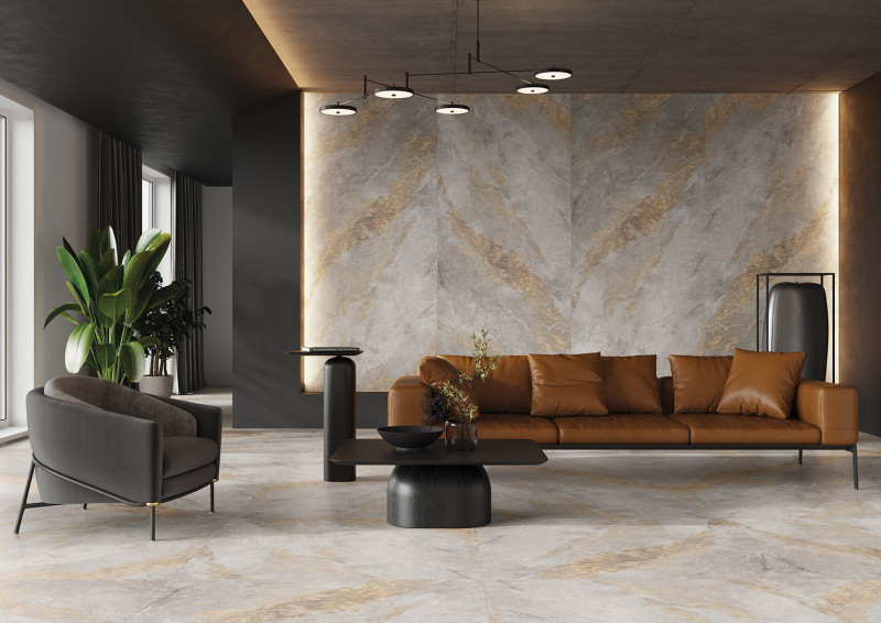 Гранитогрес Auric Light Grey rect , 1197x597x8 мм.