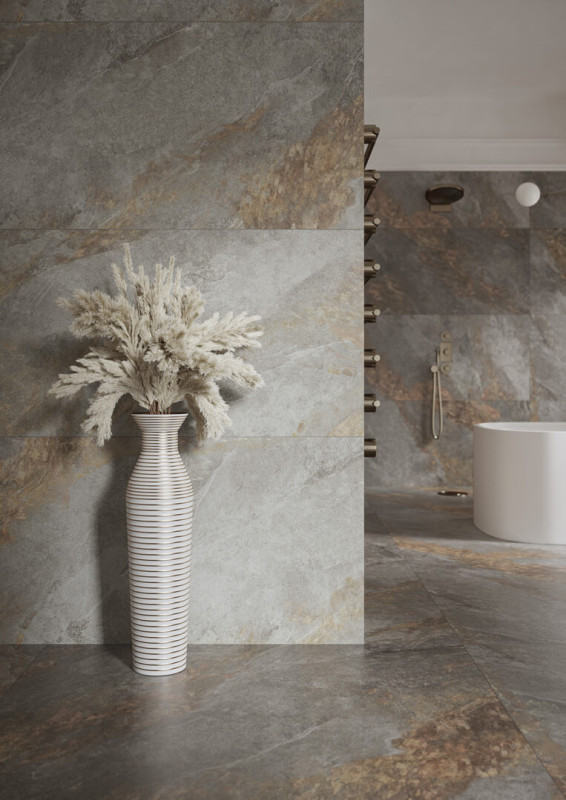 Гранитогрес Auric Light Grey rect , 1197x597x8 мм.
