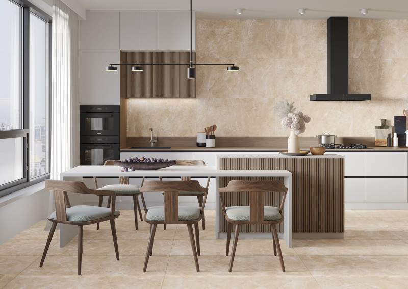 Гранитогрес Rush beige rect , 1197x597x7 мм.