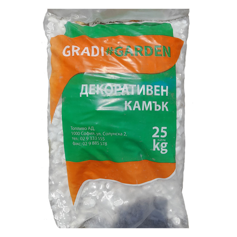 Камъни декоративни GRADI#GARDEN Тасос , бял , 1-3 см , 25 кг