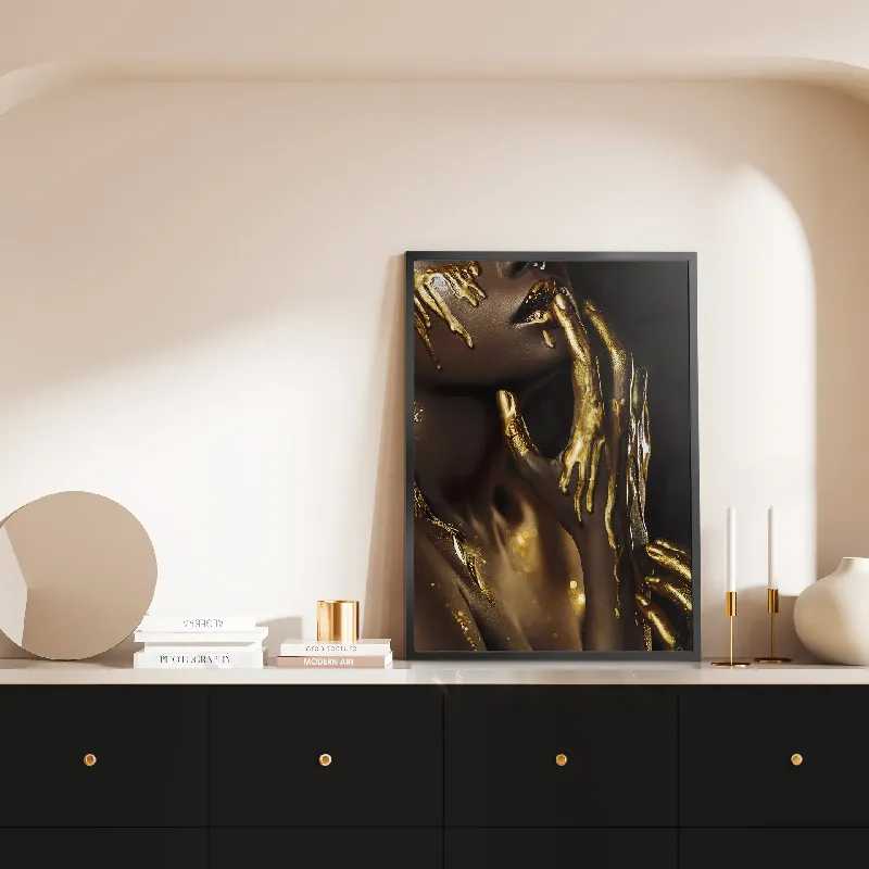 Картина PS018 Gold Drip , 50x70 см.