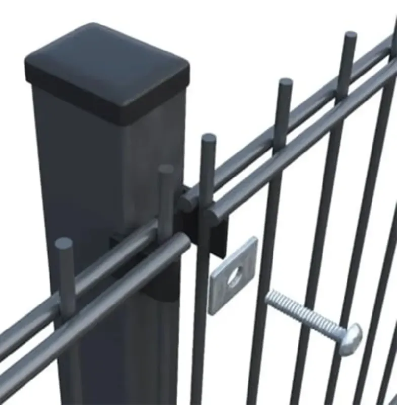 Кол ограден с планка 2D 60/40 мм. , H 105 см. , RAL7016