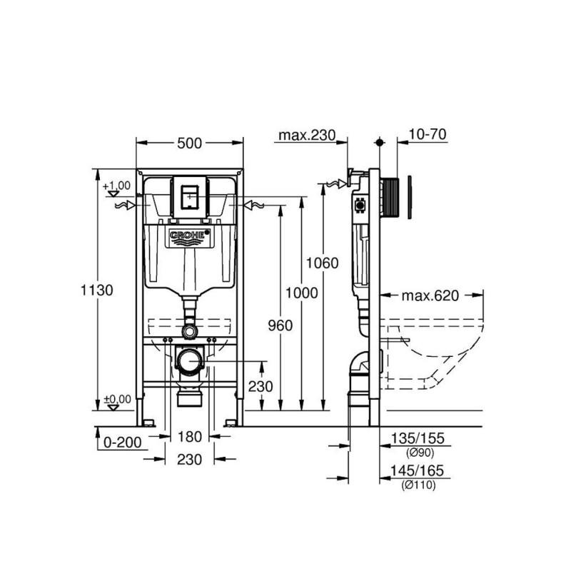 Комплект за вграждане GROHE Solido 3 в 1, бутон 38732