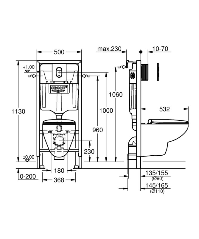 Комплект за вграждане за WC 36500000 Rapid SL 5 в 1