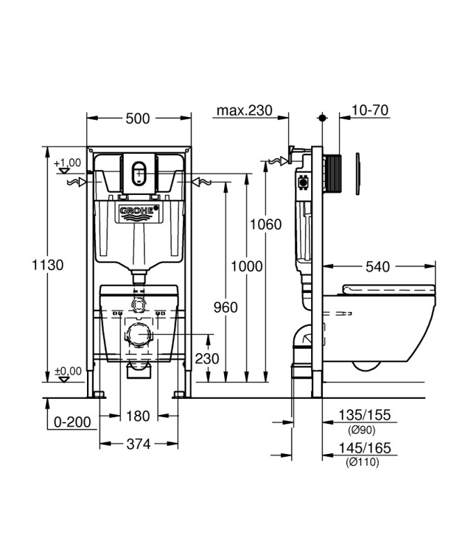 Комплект за вграждане за WC 36501000 Rapid SL 5 в 1