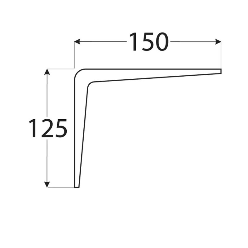 Конзола оребрена бяла WS 150 , 125х150х1 mm