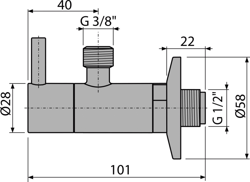 Кран ъглов с филтър ARV001 , 1/2“x3/8“ , овален