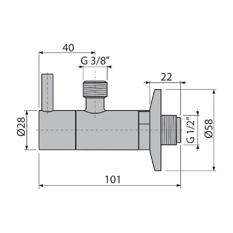 Кран ъглов с филтър ARV001-GM-B , 1/2“x3/8“ , черен мат
