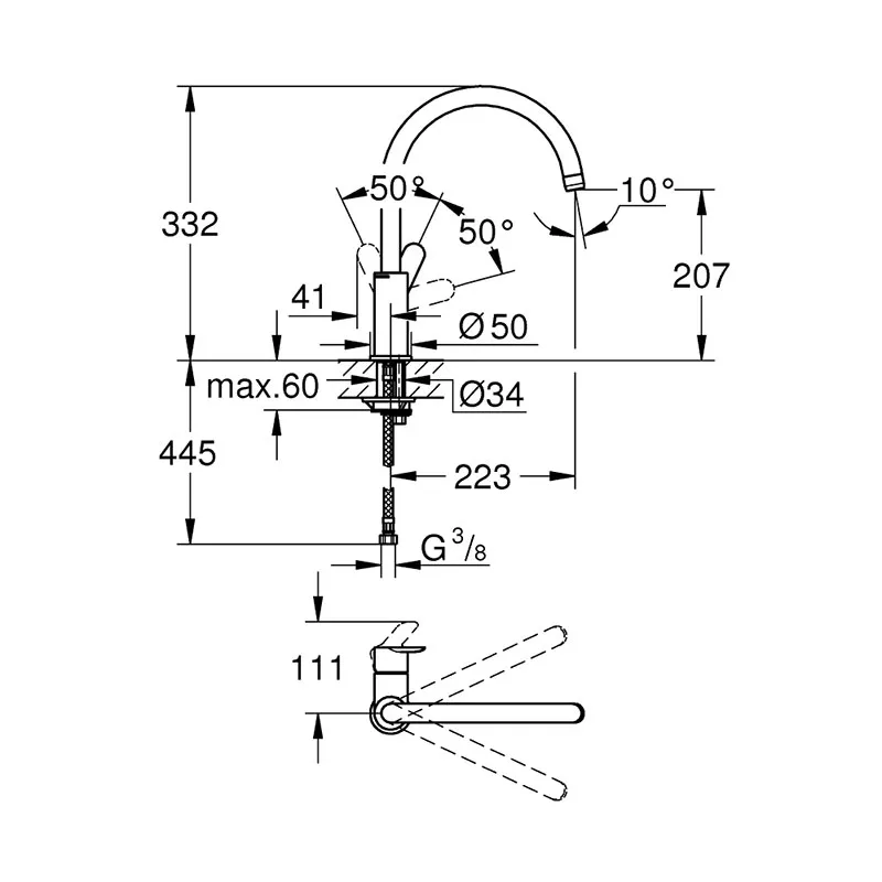 Кухненски смесител Bau Edge 31367000