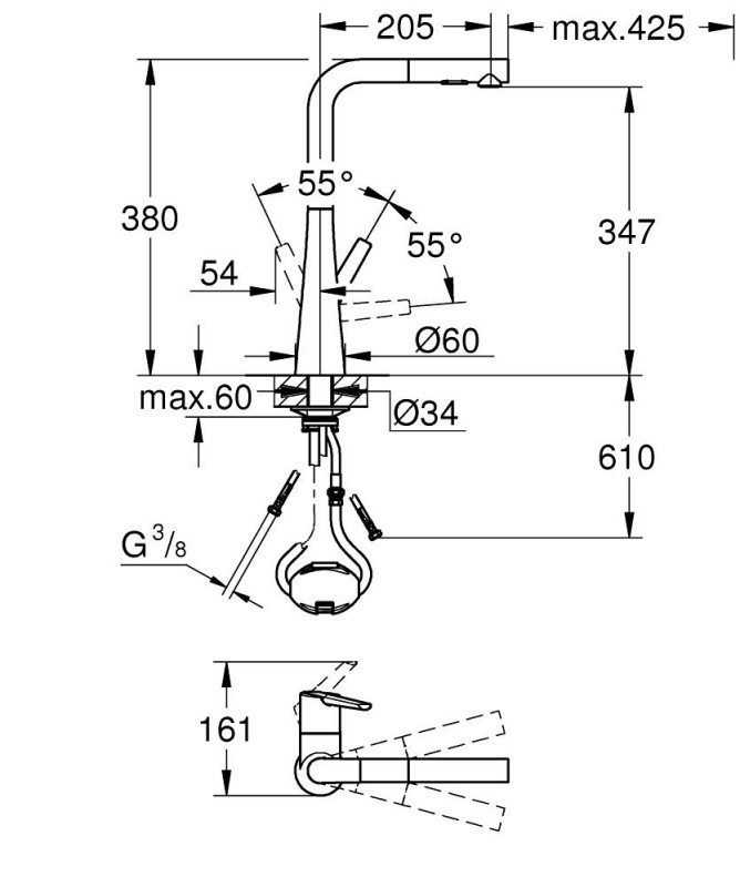 Кухненски смесител Zedra 32553DC2
