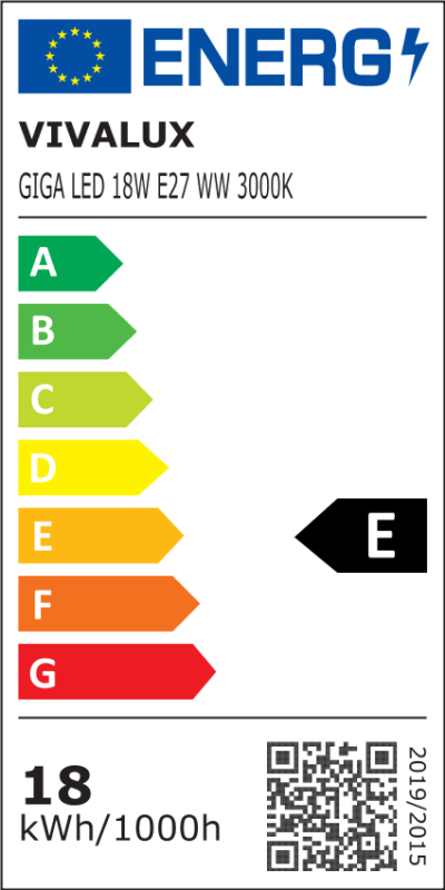 LED лампа 18W E27 WW 3000K LED