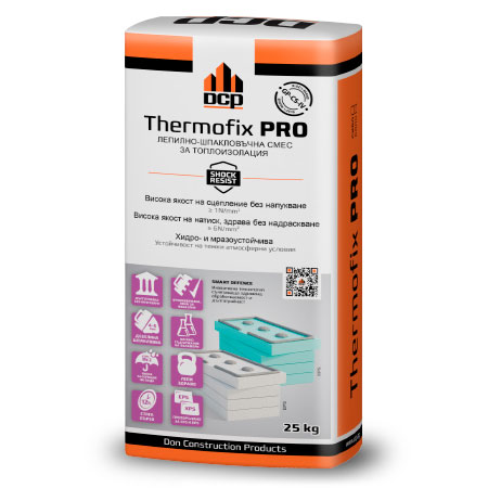 Лепило и шпакловка за термоизолационни плоскости Thermofix PRO , бяла , 25 кг.