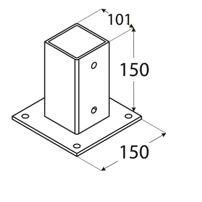 Основа за греда - фиксирана PSP 100 , 101x150x2 mm
