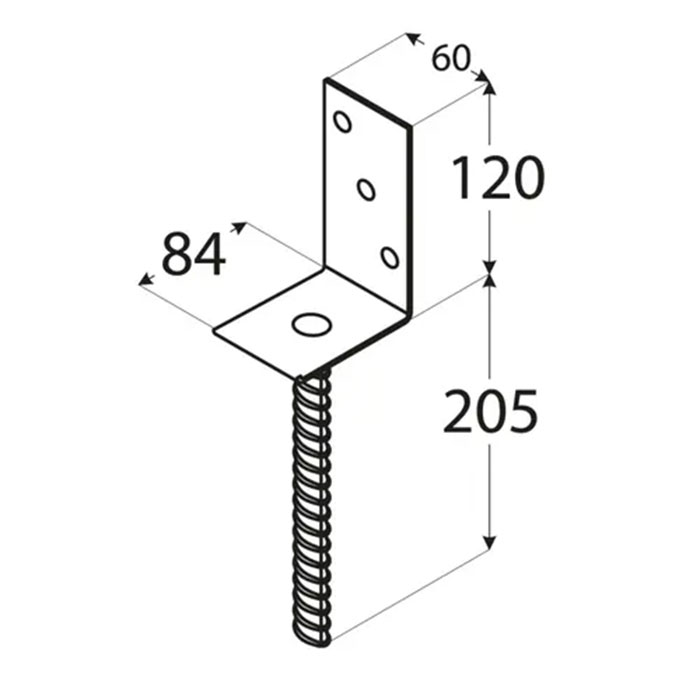 Основа за греда отворена PS 84 L , 84x130x5 mm (HDG)