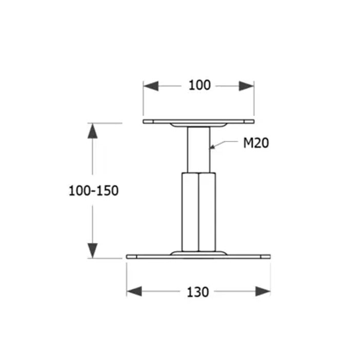 Регулируема подпора за греда PR 100/130 , 100x130x100-150 mm M20