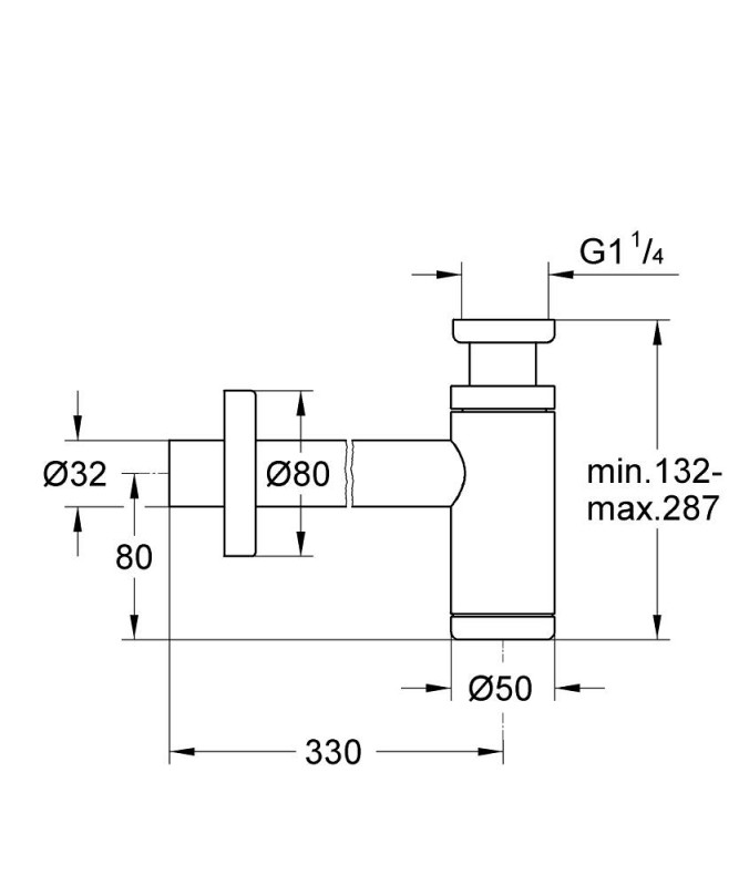 Сифон за мивка 29509KF0 , 1 1/4