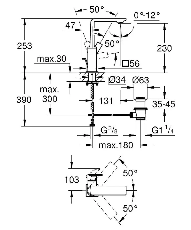 Смесител за умивалник Allure 32146DL1 , L размер