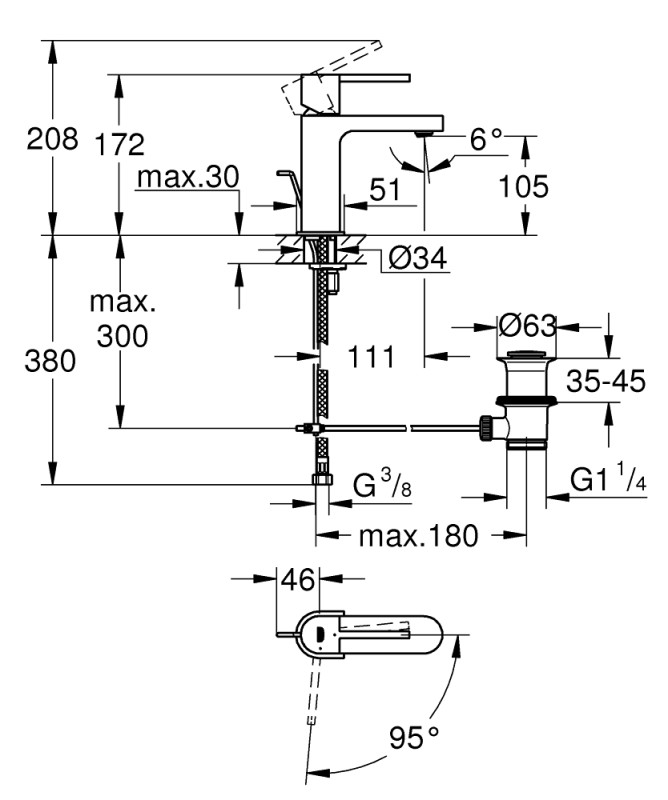 Смесител за умивалник Grohe Plus 1/2