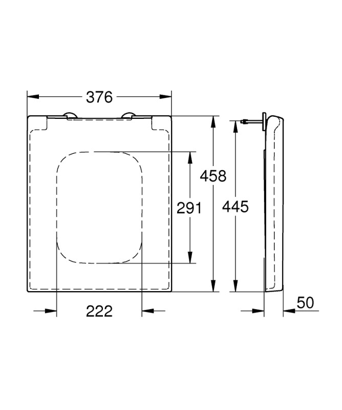 Тоалетна седалка с плавно затваряне Cube Ceramic 39488000