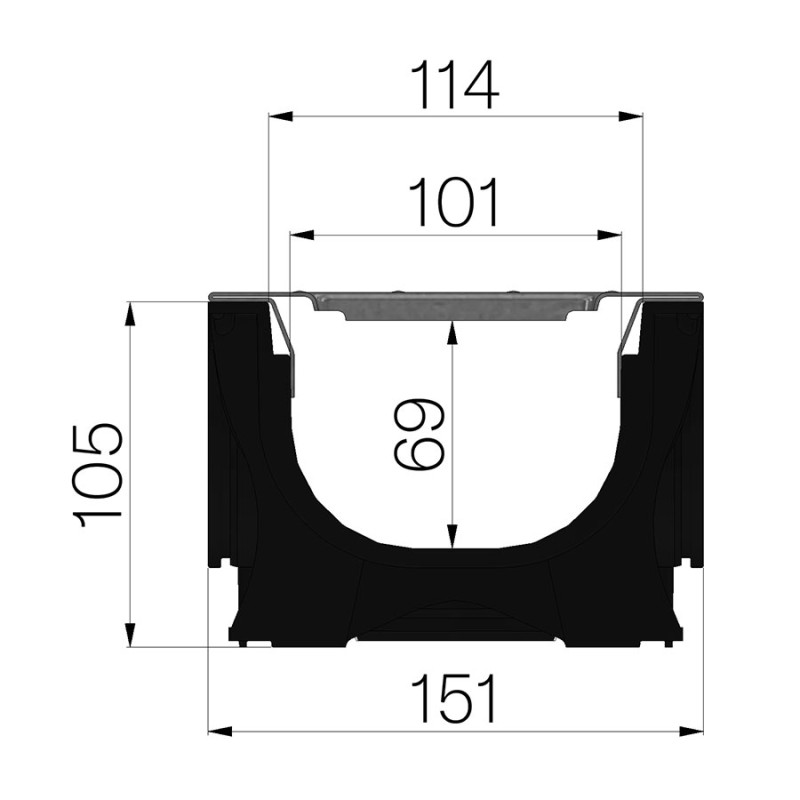 Улей от ABS FLY100LOW , 1000x151x109 мм. , за клас на натоварване A15