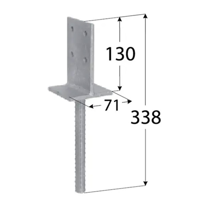 Вътрешна основа за греда PSW 70 , 70x130x8 mm