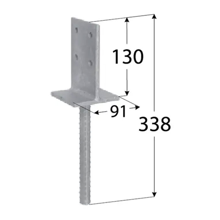Вътрешна основа за греда PSW 90  , 90x130x8 mm