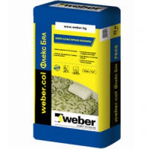 Бяло еластично лепило за плочки weber.col Бял Флекс F608 , 25 кг.