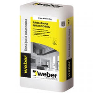 Бяла фина шпакловка weber C800 , 20 кг.