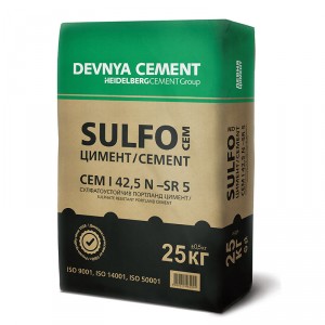 Сулфатоустойчив портланд цимент SULFO CEM I 42,5 N - SR 5 , 25 кг.