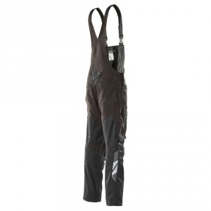 Overalls with elastic inserts and knee pockets black , dimensions 76С46 - 90С62