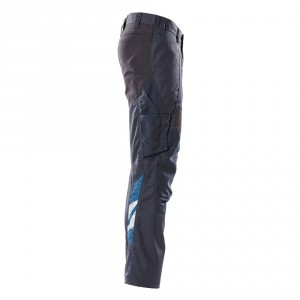Панталон с еластични вложки и  джобове за наколенки тъмно син, размери 76С46 - 90С62