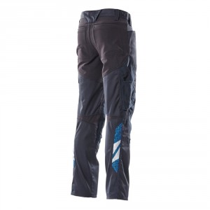 Pants with elastic inserts and knee pockets dark blue, dimensions 76С46 - 90С62