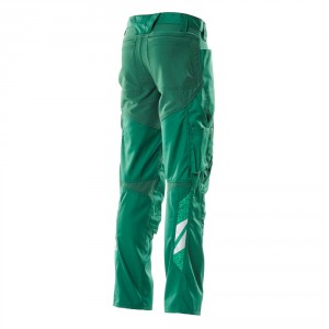 Панталон с еластични вложки и  джобове за наколенки зелен , размери 76С46 - 90С62