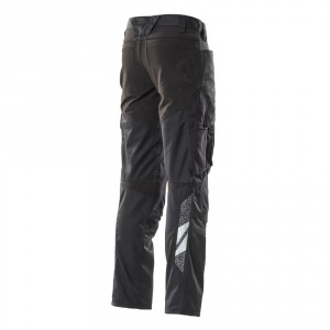 Панталон с еластични вложки и  джобове за наколенки черен , размери 76С46 - 90С62